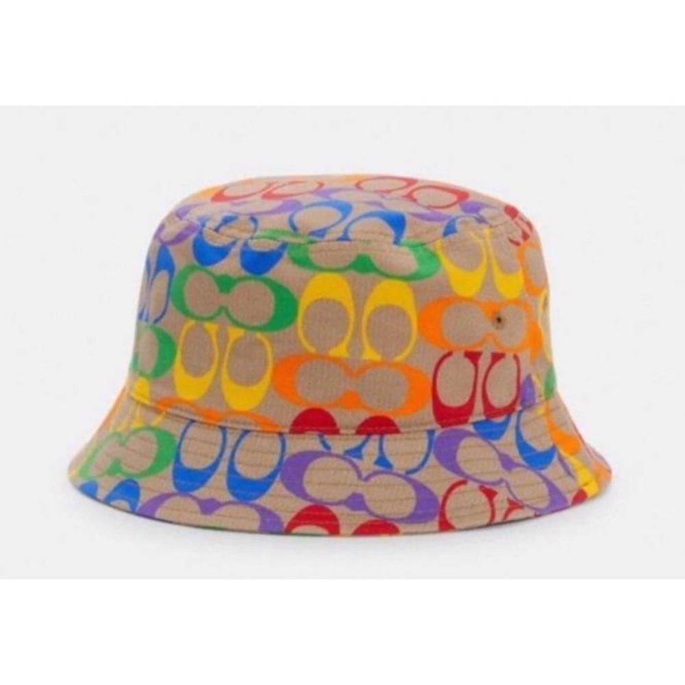 NWT Coach Rainbow Signature Bucket Hat